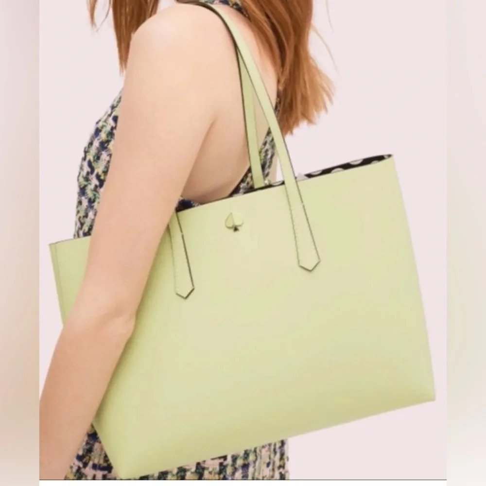 Kate Spade Molly Bikini Dot Pop Large Tote in Lemon Sorbet EUC